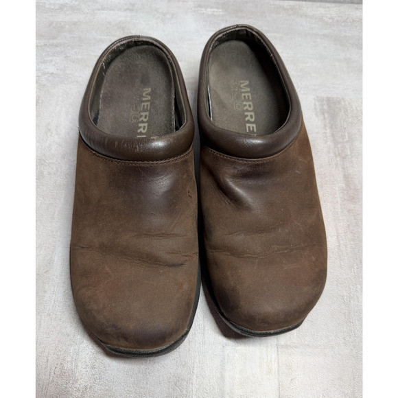 Merrell Shoes Womens Size 9 Brown Jungle Prime Leather Clog Mule Slip On Nubuck - Picture 4 of 12
